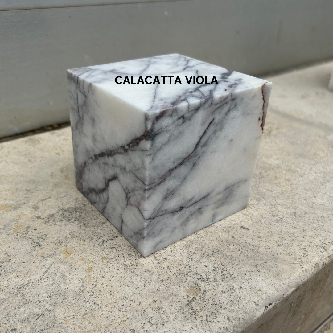 Calacatta Viola Marble Stone for Carving Sculpture, White Marble Block for Stone Carving, Stone Hardness Mohs 4 Ideal for Sculpting