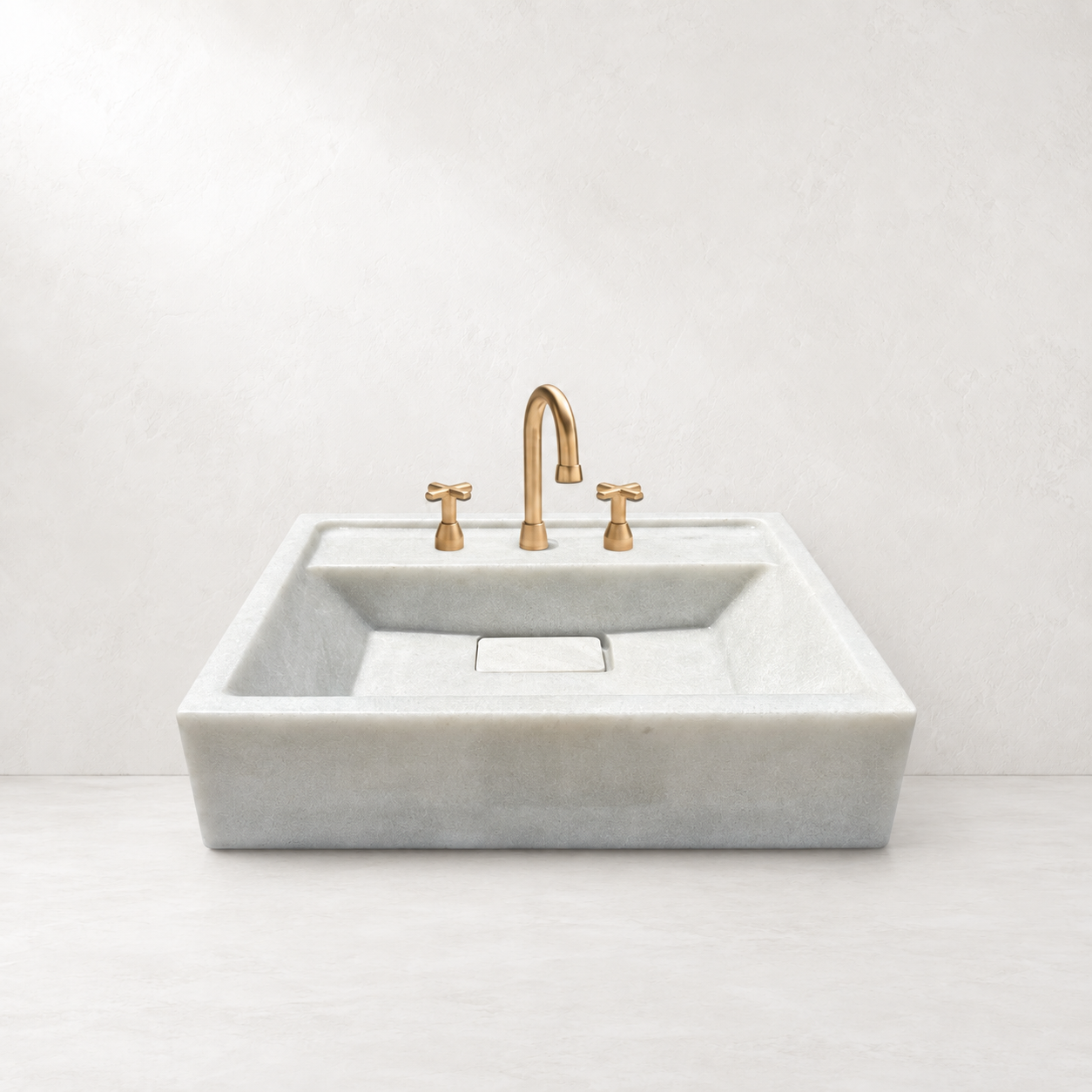 Carrara Wall Mount Sink, White Marble Washbasin, Marble Floating Vanity For Bathroom