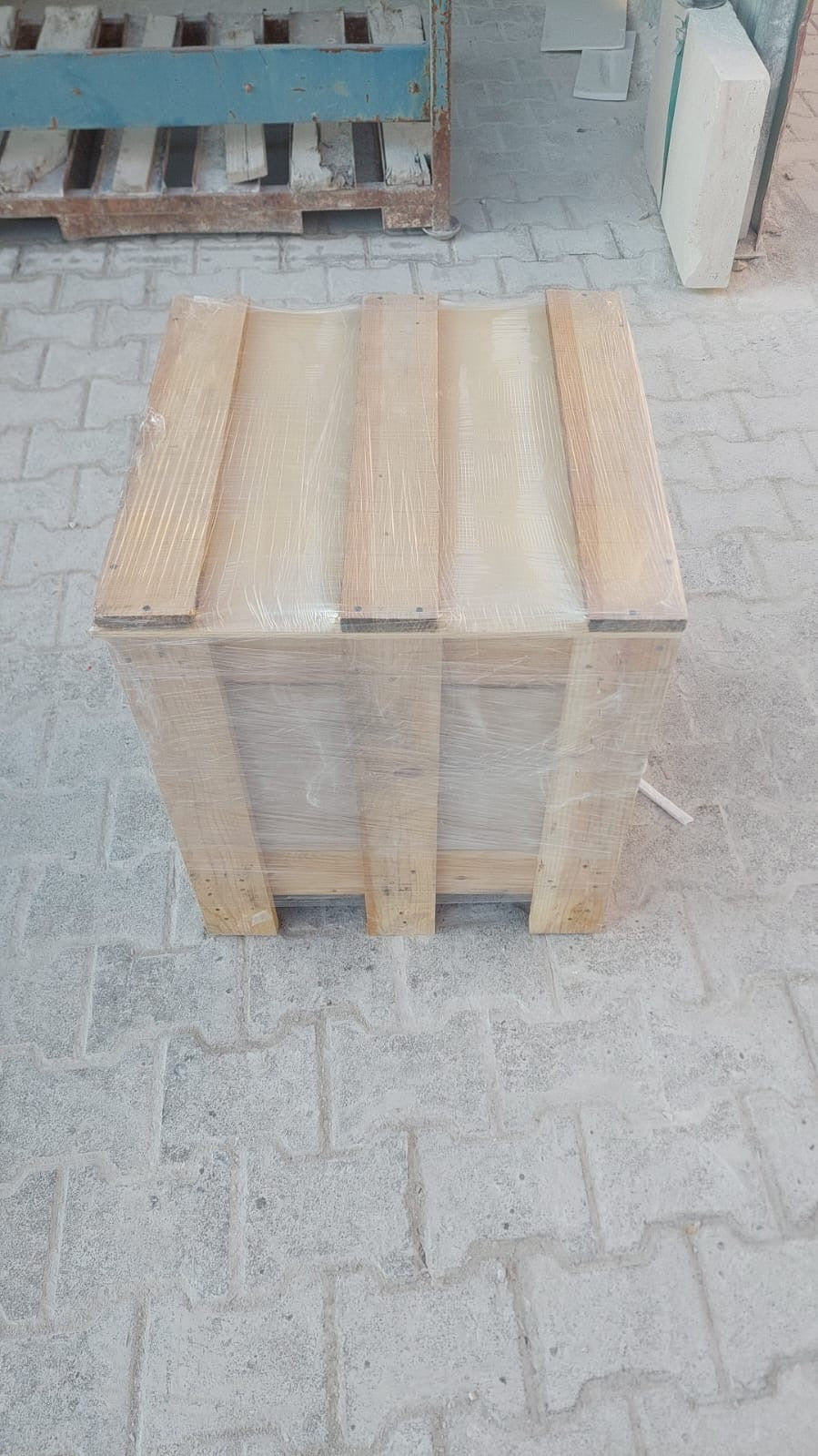 Silver Travertine Side Table