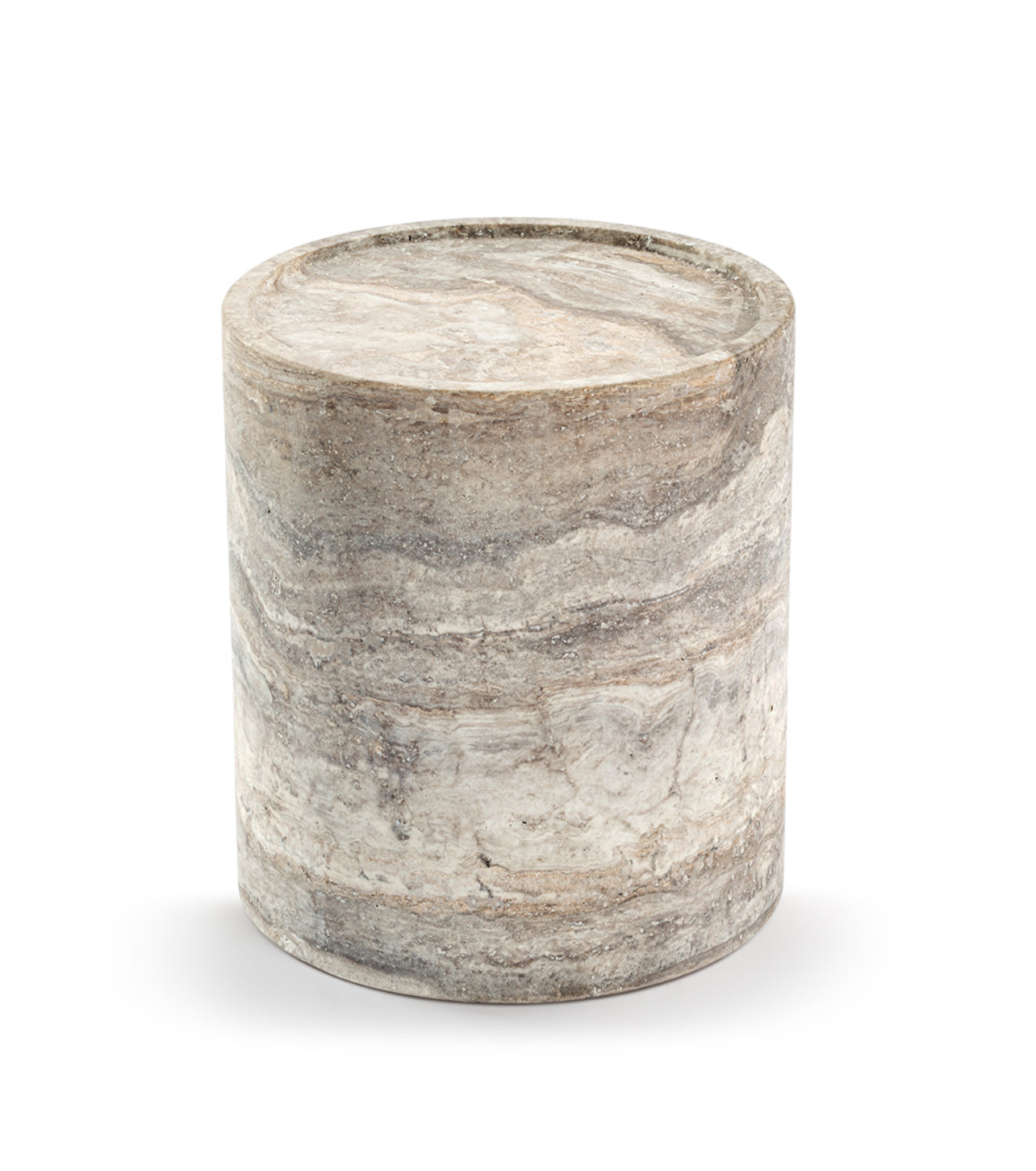 Silver Travertine Side Table