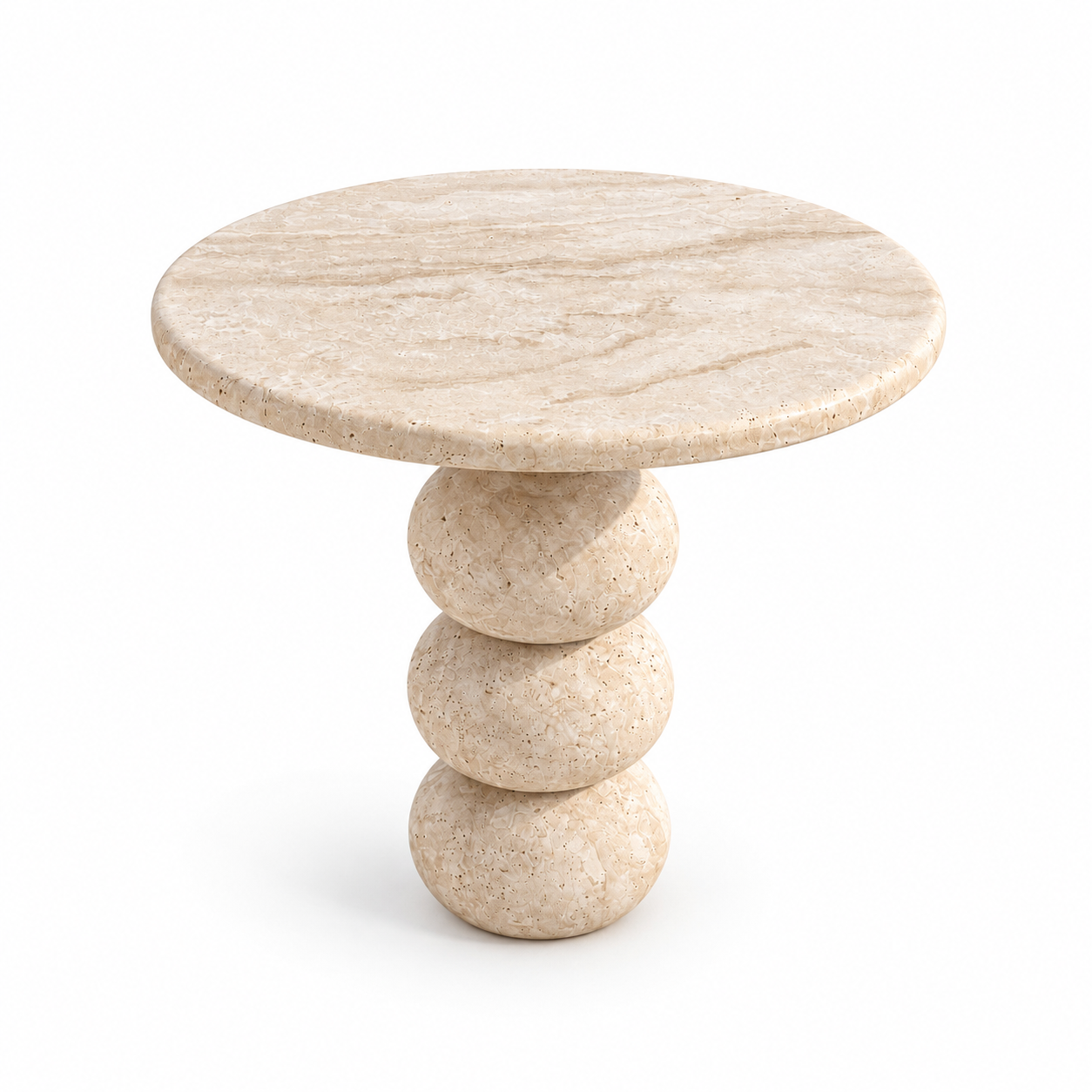 Travertine Side Table, Knotted Shape Leg Coffee Table, Stone Cocktail Table, Garden Small Table, Modern Home Decor