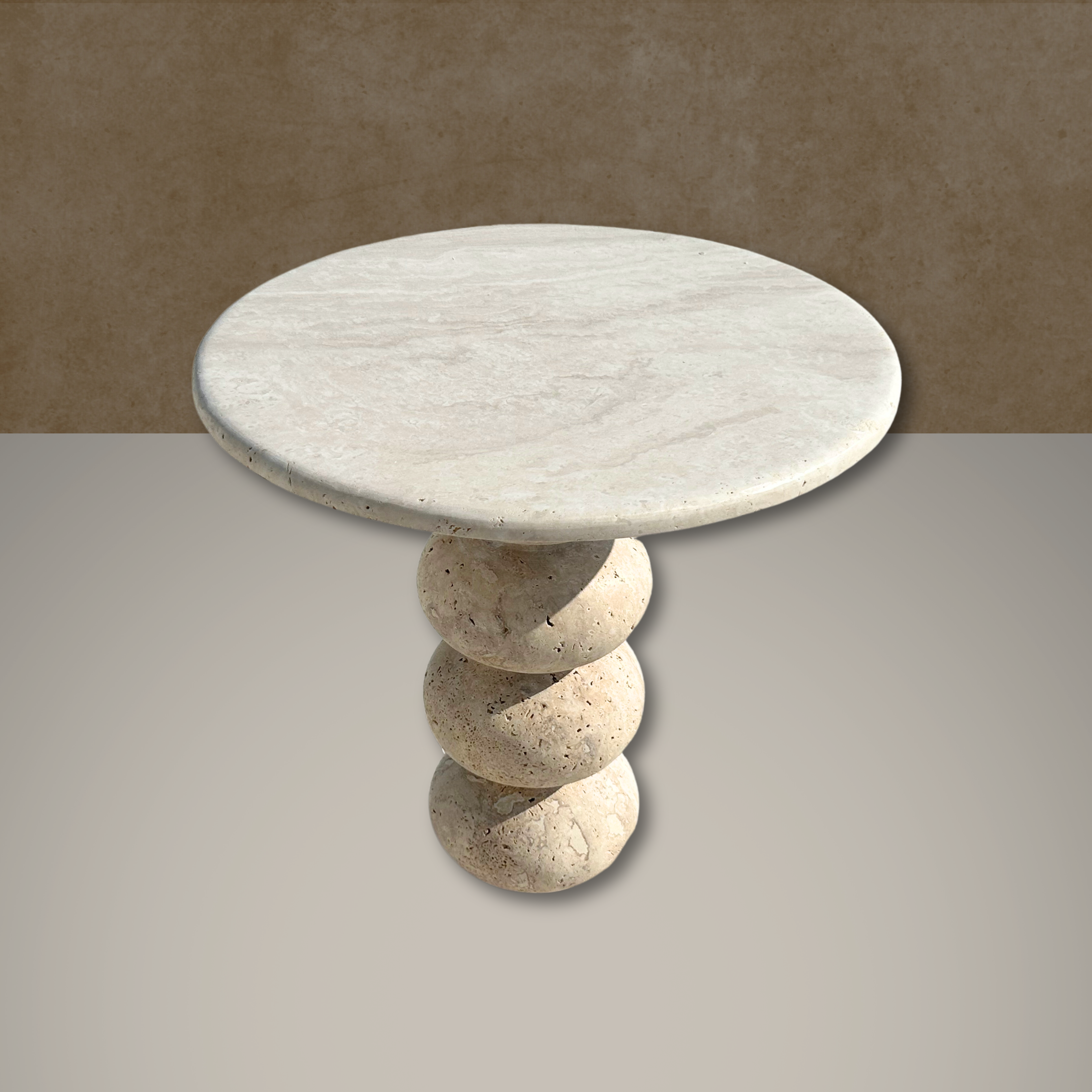 Travertine Side Table, Knotted Shape Leg Coffee Table, Stone Cocktail Table, Garden Small Table, Modern Home Decor