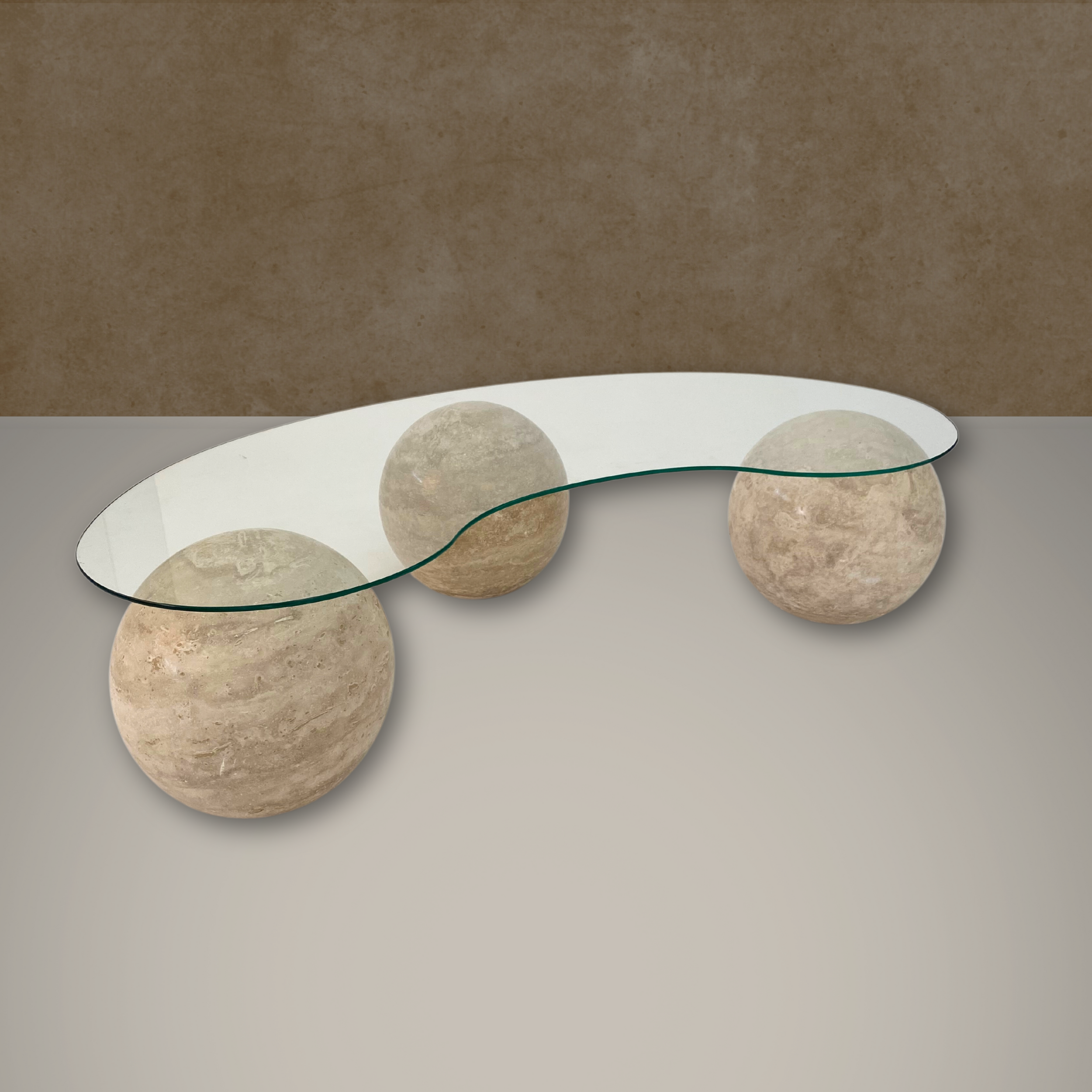 Travertine Sphere Table Base, Stone Coffee Table Base, Modern Marble Table, Contemporary Table