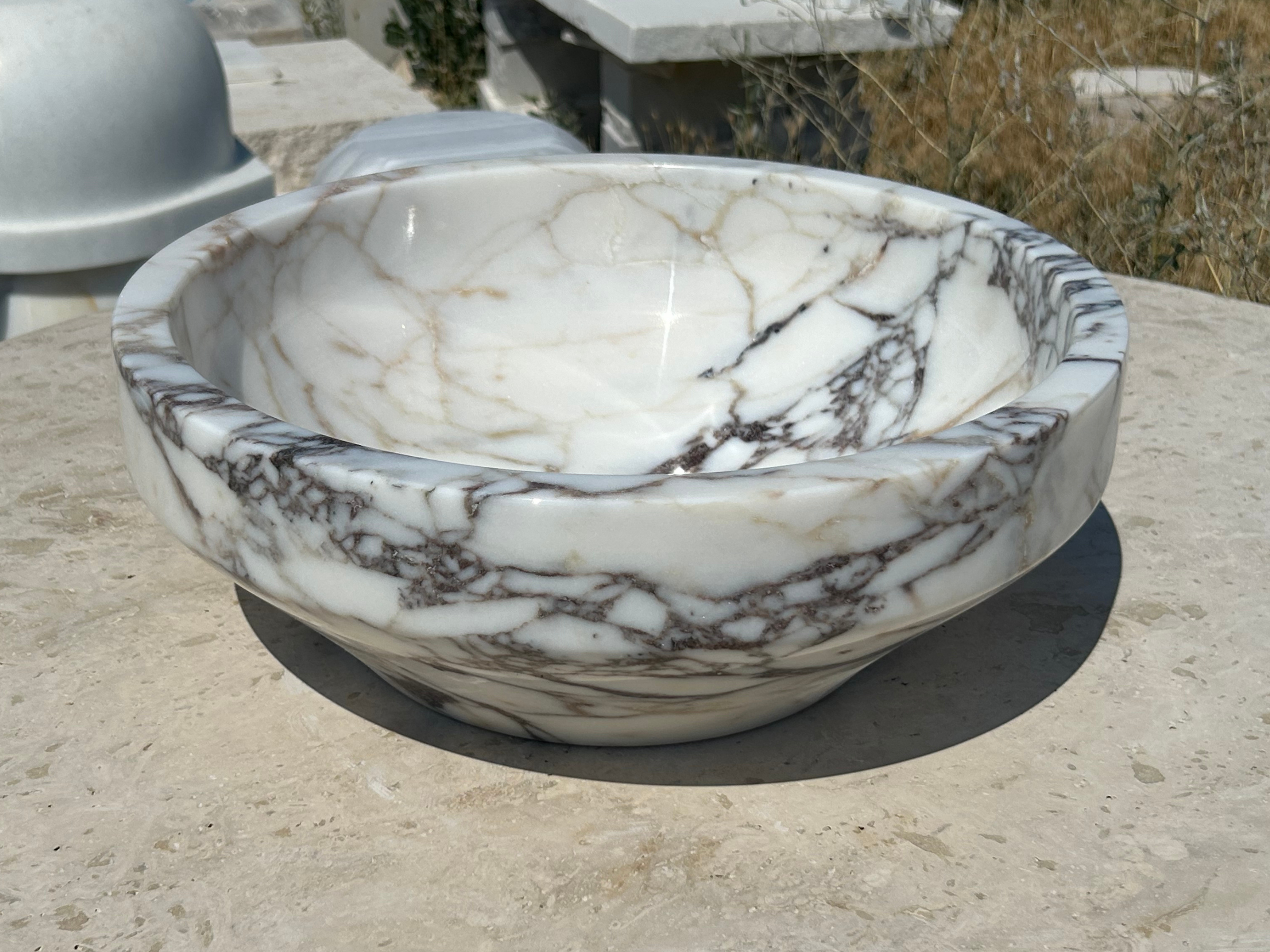 Calacatta Viola Sink, Vessel Sink, Farmhouse Sink, Marble Washbasin, Antique Marble For Bathroom Vanity Top