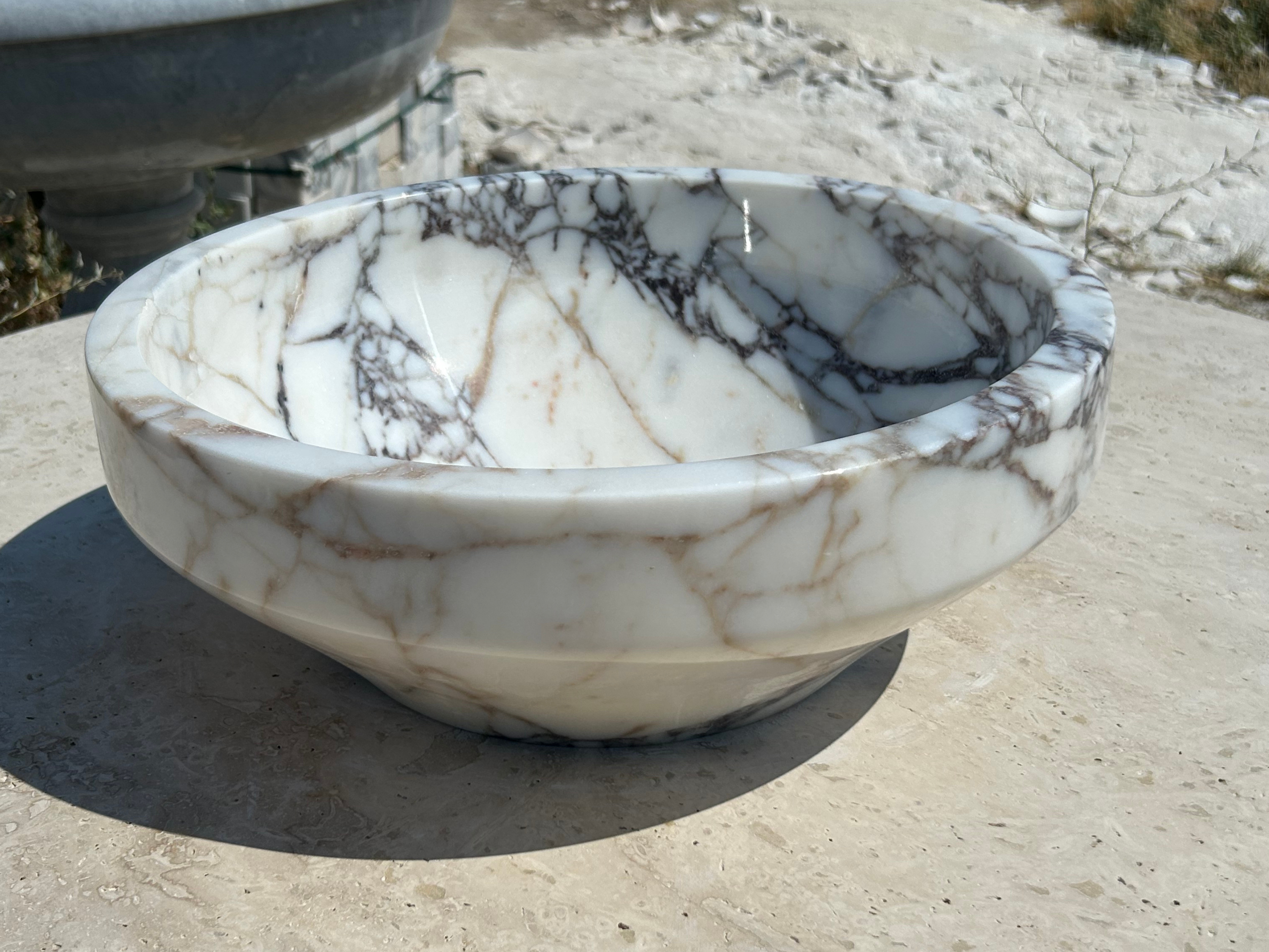 Calacatta Viola Sink, Vessel Sink, Farmhouse Sink, Marble Washbasin, Antique Marble For Bathroom Vanity Top