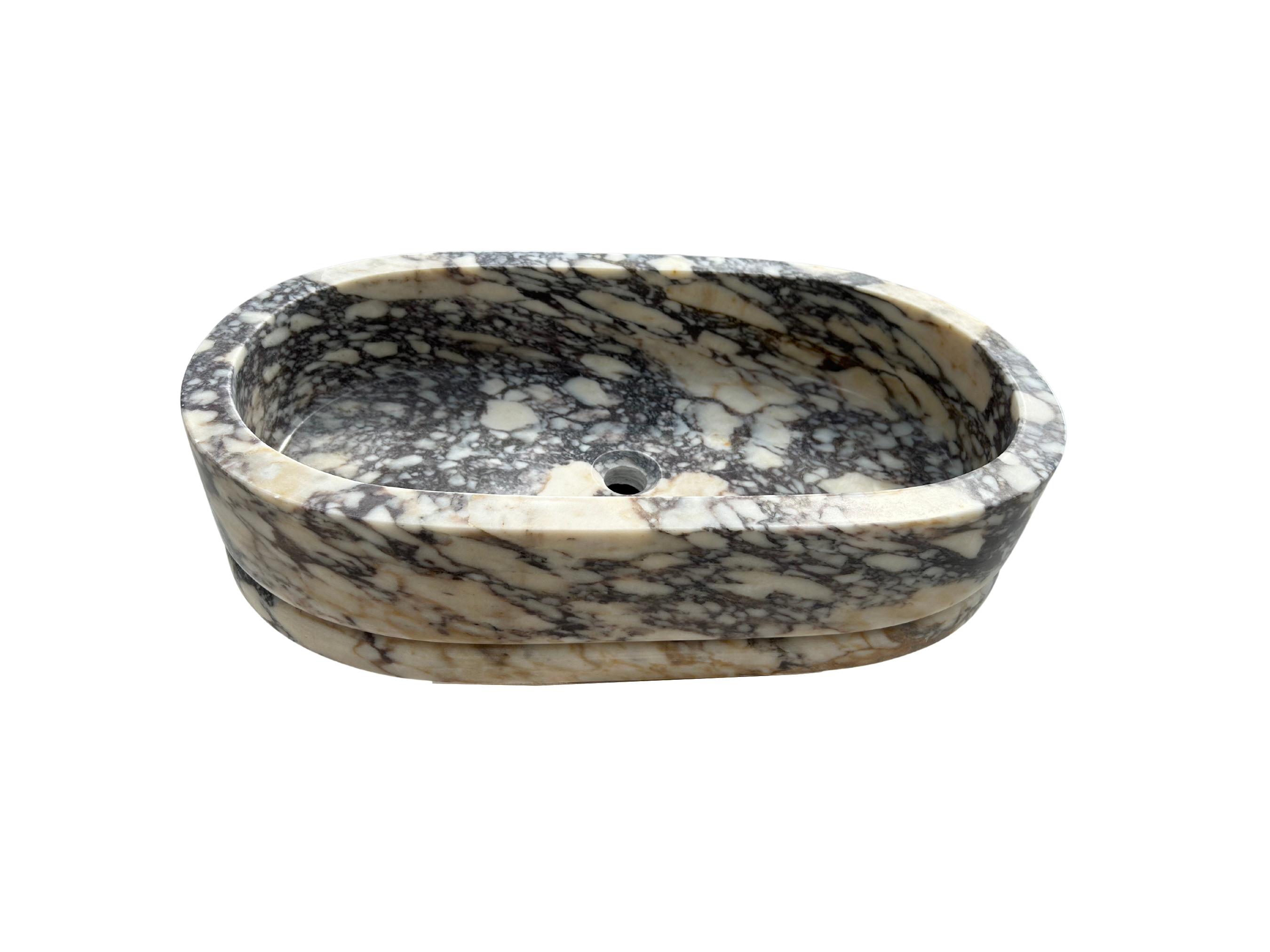 Calacatta Viola Antique Marble Sink, Marble Vessel Sink for Bathroom Vanity Top, Farmhouse Sink