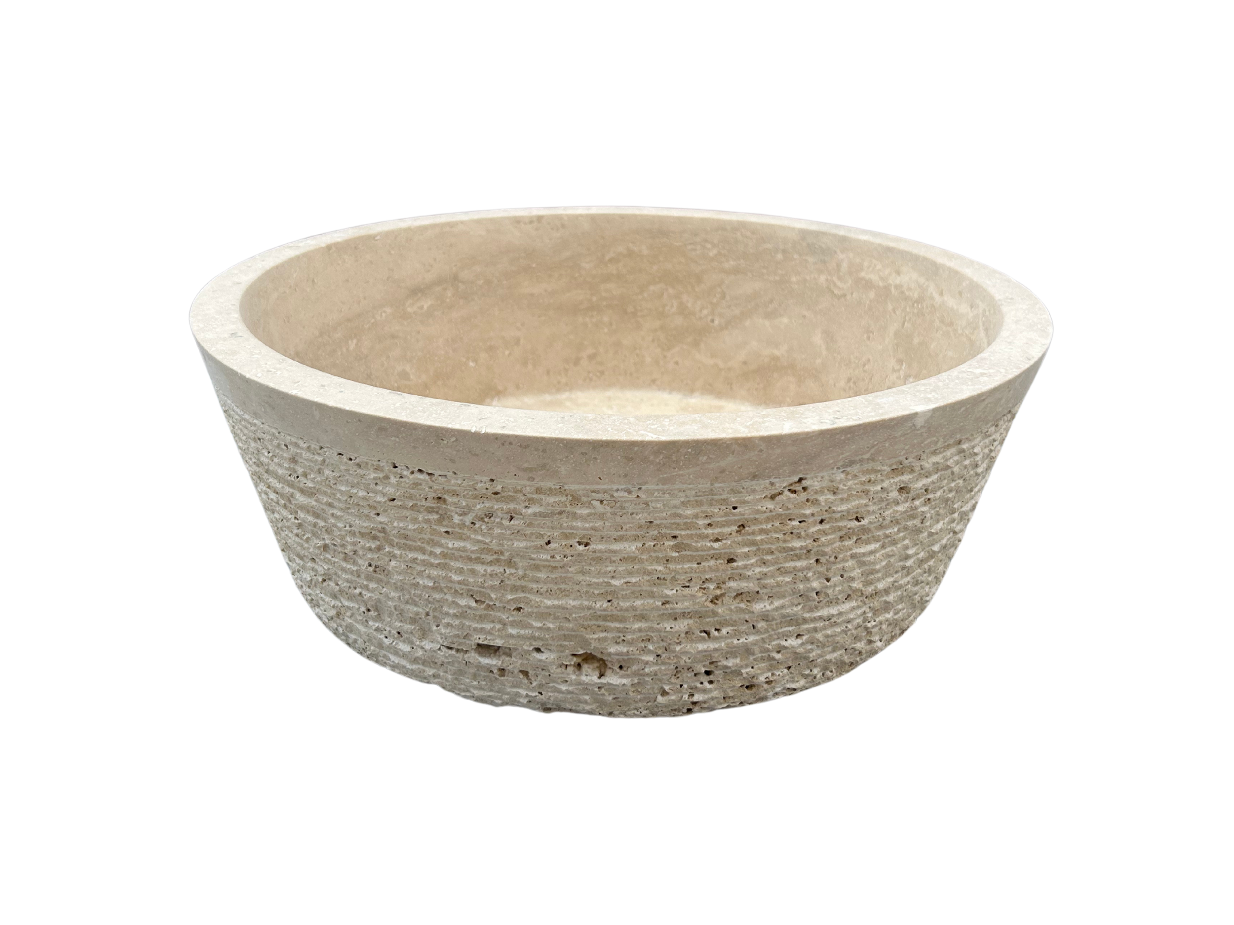 Conical Shaped Travertine Sink, Chiseled Vessel Sink, Farmhouse Sink, Marble Washbasin, Bathroom Vanity Top