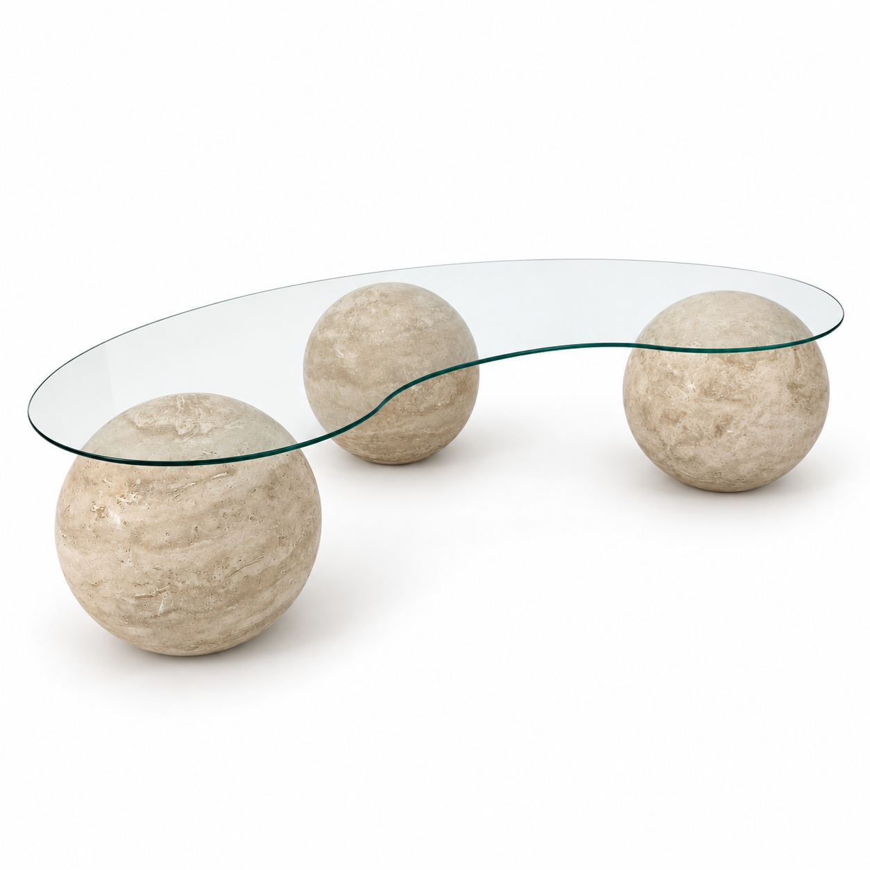 Travertine Sphere Table Base, Stone Coffee Table Base, Modern Marble Table, Contemporary Table