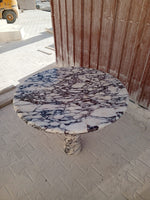 Calacatta Viola Dining Table 36 inch Conical Legged Marble Table