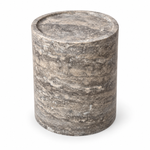 Silver Travertine Side Table