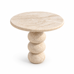 Travertine Side Table, Knotted Shape Leg Coffee Table, Stone Cocktail Table, Garden Small Table, Modern Home Decor