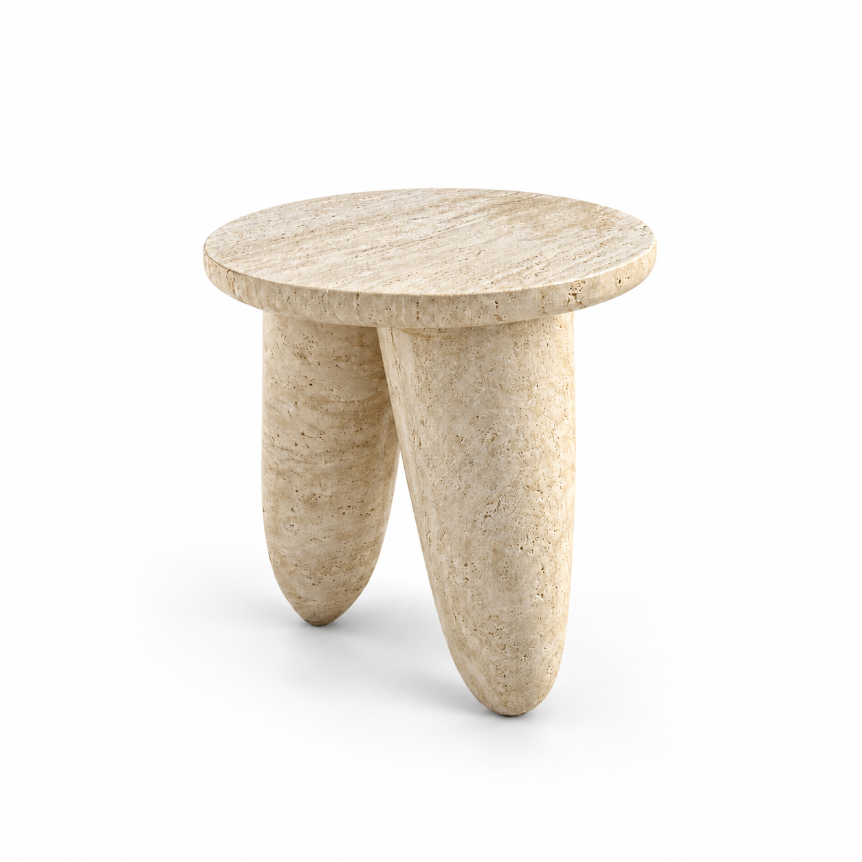 Tripod Legged Travertine Side Table, Marble Coffee Table, Stone Cocktail Table, Garden Small Table, Modern Home Decor