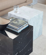 Plinth Marble Small Table, Cube Marble Side Table, Stone Coffee Table, Garden Cocktail Table, Modern Home Decor (Copy) (Copy)