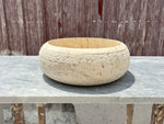 Chiseled Travertine Marble Sink, Stone Washbasin for Bathroom Vanity Top  for Farmhouse Powder Room