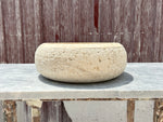 Chiseled Travertine Marble Sink, Stone Washbasin for Bathroom Vanity Top  for Farmhouse Powder Room