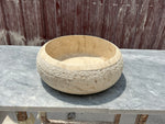 Chiseled Travertine Marble Sink, Stone Washbasin for Bathroom Vanity Top  for Farmhouse Powder Room