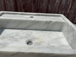 Carrara Wall Mount Sink, White Marble Sink, Marble Washbasin, Floating Vanity For Bathroom