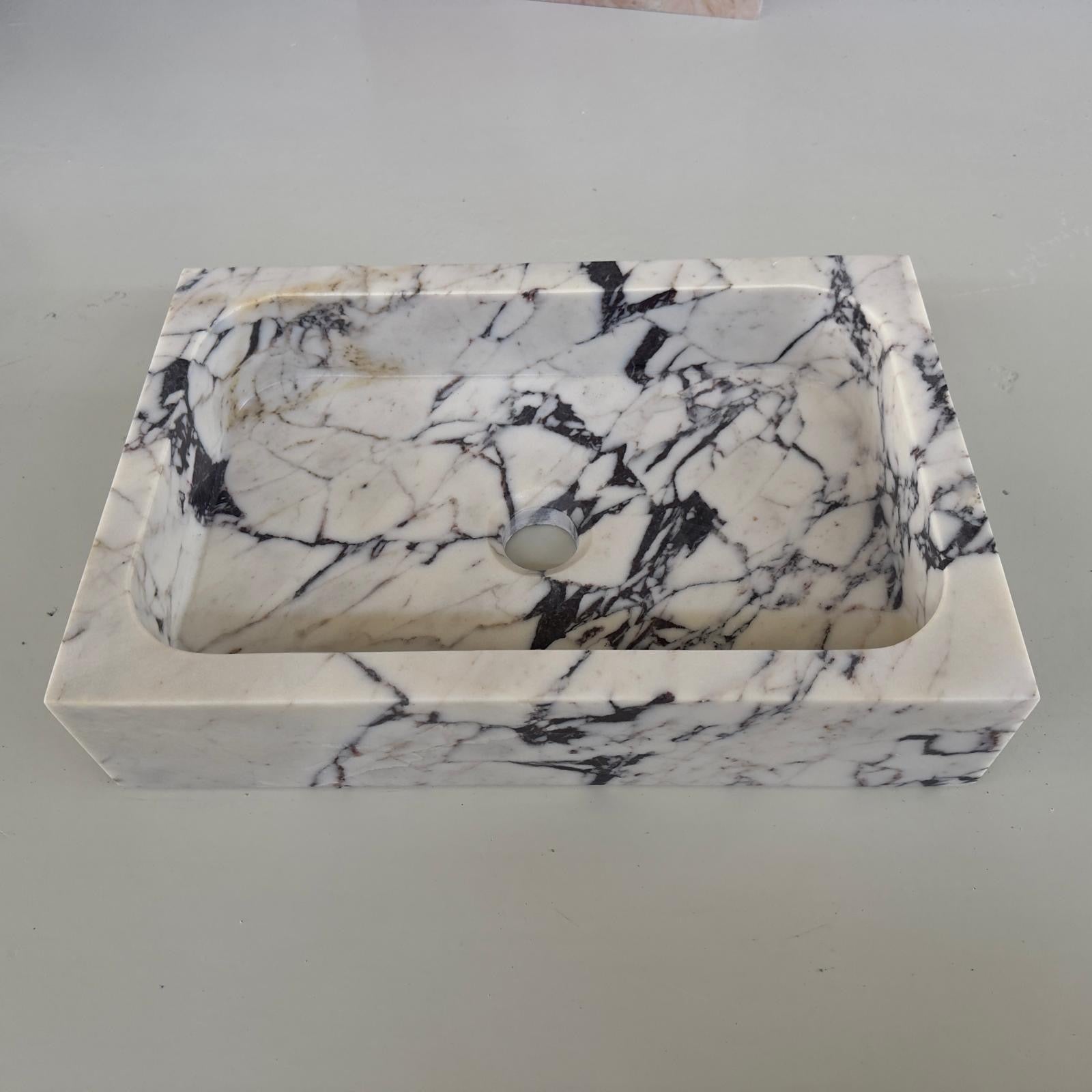 Lilac Marble Sink, Rectangular Vessel Sink, Farmhouse Sink, Marble Washbasin, Antique Marble For Bathroom Vanity Top