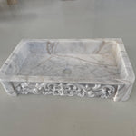 Relief Front Calacatta Sink, Vessel Sink, Farmhouse Sink, Marble Washbasin, Marble Sink For Bathroom Vanity Top