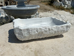 Rough Carrara Marble Sink, Stone Vessel Sink Bowl Handmade Bathroom Vanity Top for Farmhouse Powder Room