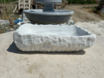 Rough Carrara Marble Sink, Stone Vessel Sink Bowl Handmade Bathroom Vanity Top for Farmhouse Powder Room