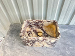 Calacatta Viola Wall Mount Sink, Hand Carved Marble Washbasin, Antique Marble Floating Vanity For Bathroom