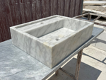 Carrara Wall Mount Sink, White Marble Sink, Marble Washbasin, Floating Vanity For Bathroom