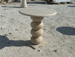Travertine Side Table, Knotted Shape Leg Coffee Table, Stone Cocktail Table, Garden Small Table, Modern Home Decor