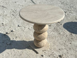 Travertine Side Table, Knotted Shape Leg Coffee Table, Stone Cocktail Table, Garden Small Table, Modern Home Decor
