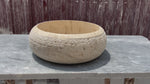 Chiseled Travertine Marble Sink, Stone Washbasin for Bathroom Vanity Top  for Farmhouse Powder Room