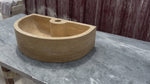 Small Bathroom Sink, Travertine Marble Sink, Stone Sink with Faucet Hole, Bathroom Vanity Top Sink