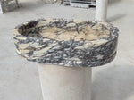 Calacatta Viola Antique Marble Sink, Marble Vessel Sink for Bathroom Vanity Top, Farmhouse Sink