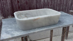 Carrara Marble Vessel Sink, White Marble Farmhouse Kitchen Sink, Marble Sink on Top of Bathroom Vanity