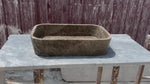 Brown Marble Vessel Sink, Dark Emperador Farmhouse Kitchen Sink, Marble Sink on Top of Bathroom Vanity