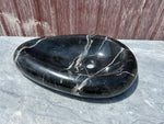 Black Marble Vessel Sink for Bathroom Vanity Top, Egg Formed Nero Marquina Marble Sink