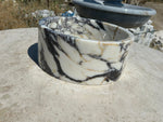 Calacatta Viola Sink Bowl, 16 inch Round White Marble Sink Bathroom Vanity Top for Rustic Farmhouse