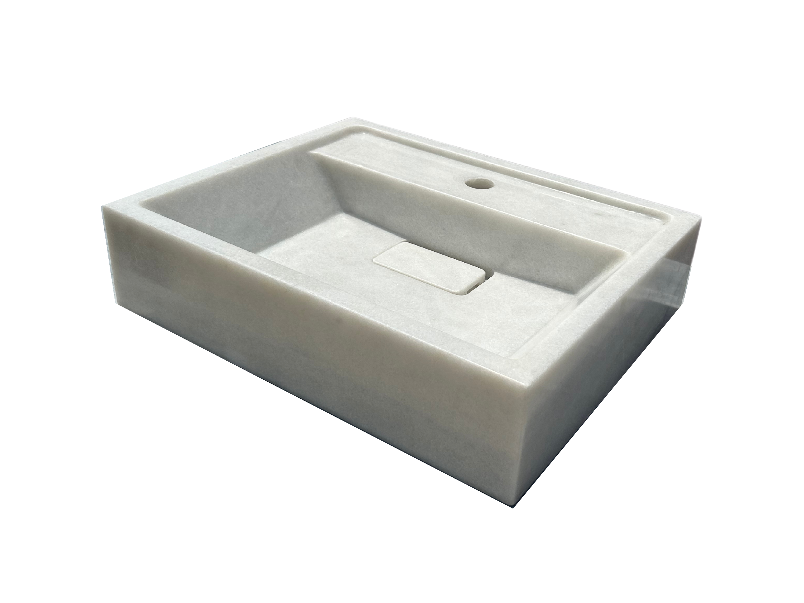 Carrara Wall Mount Sink, White Marble Washbasin, Marble Floating Vanity For Bathroom