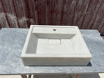 Carrara Wall Mount Sink, White Marble Washbasin, Marble Floating Vanity For Bathroom