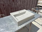 Carrara Wall Mount Sink, White Marble Washbasin, Marble Floating Vanity For Bathroom