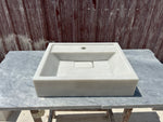 Carrara Wall Mount Sink, White Marble Washbasin, Marble Floating Vanity For Bathroom