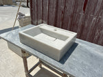 Carrara Wall Mount Sink, White Marble Washbasin, Marble Floating Vanity For Bathroom