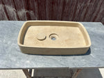 Travertine Marble Sink, Vessel Sink on Top of Bathroom Vanity with Marble Sink Strainer Cover