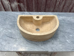 Small Bathroom Sink, Travertine Marble Sink, Stone Sink with Faucet Hole, Bathroom Vanity Top Sink
