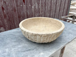 Rough Travertine Sink, Round Vessel Sink Bowl, Farmhouse Sink, Marble Washbasin,  Bathroom Vanity Top