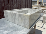 Carrara Wall Mount Sink, White Marble Sink, Marble Washbasin, Floating Vanity For Bathroom