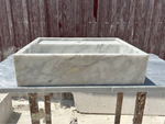 Carrara Wall Mount Sink, White Marble Sink, Marble Washbasin, Floating Vanity For Bathroom